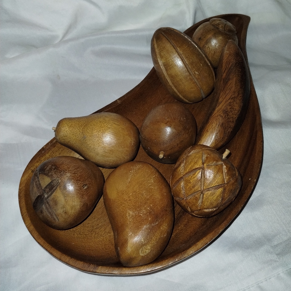 Wooden Fruit Bowl Set